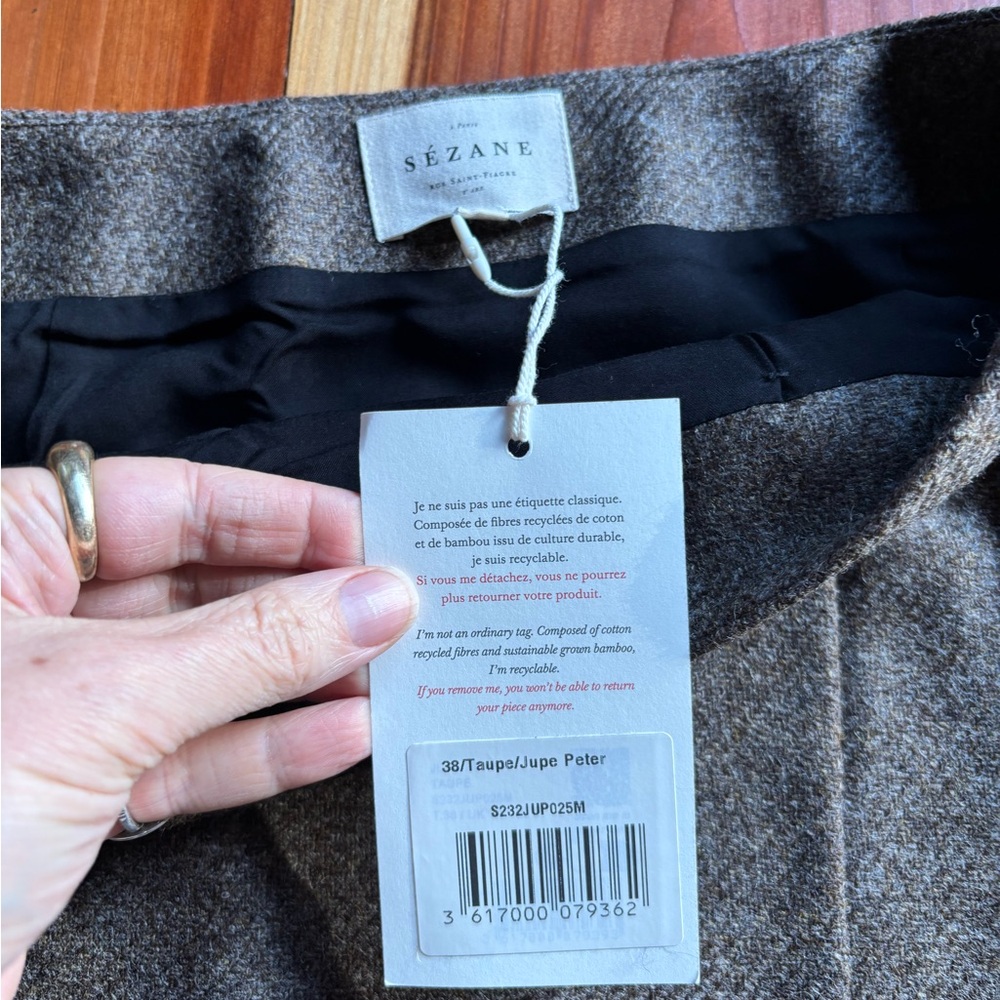 Sezane Peter Skirt Taupe - Size 6 - NWT - Picture 4 of 5
